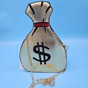 Gold Money Bag Crossbody